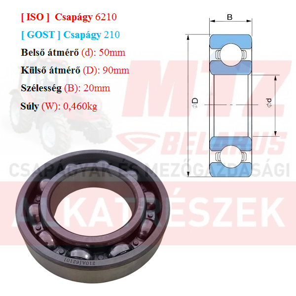 Csapágy 6210 GPZгпз-36